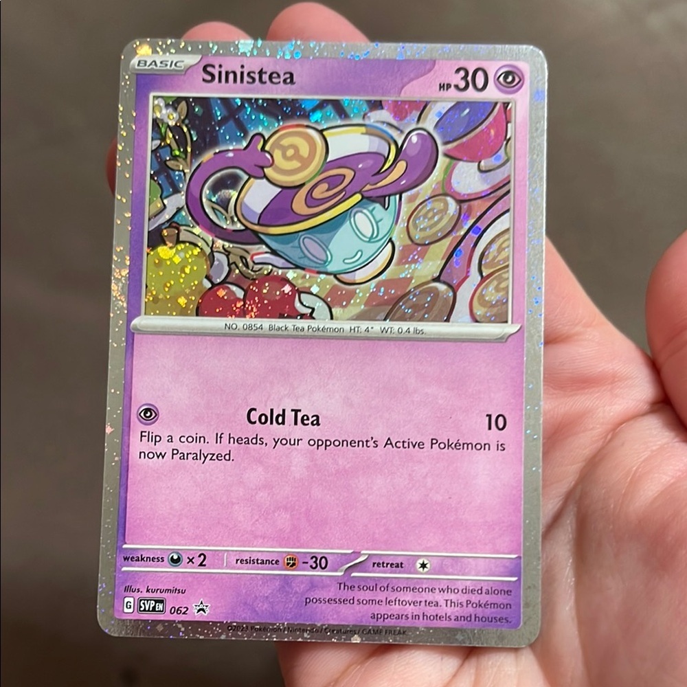 3/$18 Sinistea Pokémon Card holo 062 black star promo excellent condition